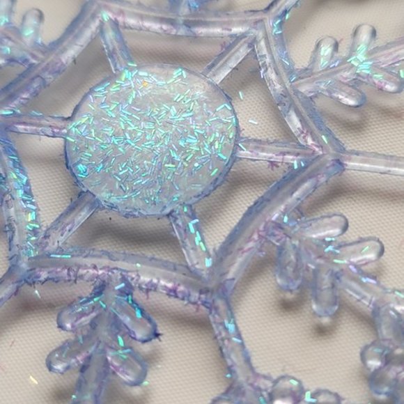 10 Large 3-1/2" Special Edition Pink Snowflake Christmas Tree Ornaments - Picture 11 of 12